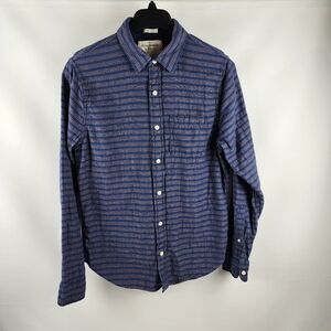Abercrombie Fitch Shirt Mens Large Blue Red Button Up Muscle Fit Preppy